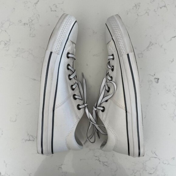 Converse All Star Low Cut Lace Up Sneakers White + Black Sz 9.5 NWOT - Picture 5 of 14